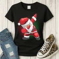 Christmas Dabbing Santa Women's T-Shirt thumb 3