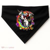 Christmas Dabbing Santa Riding Unicorn USA-Made Doggie Bandana thumb 0