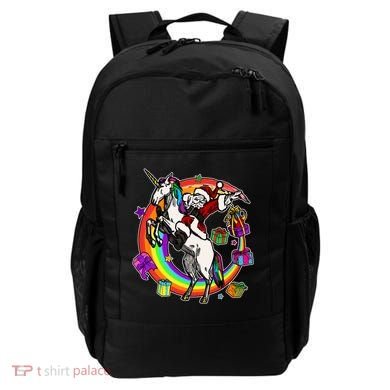 Christmas Dabbing Santa Riding Unicorn Backpack