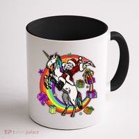 Christmas Dabbing Santa Riding Unicorn Coffee Mug thumb 1