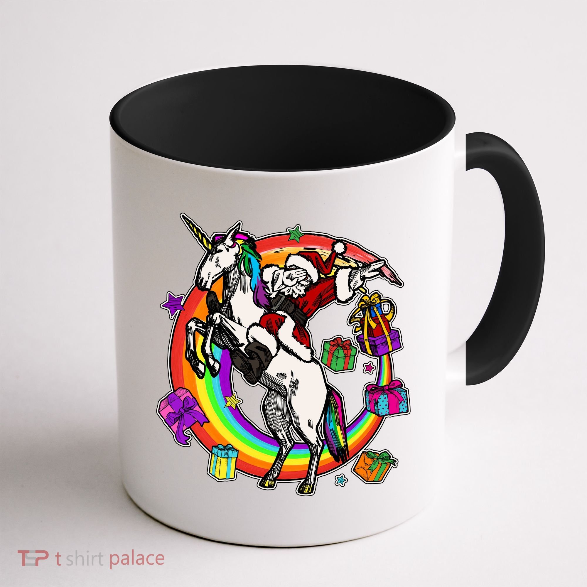 Christmas Dabbing Santa Riding Unicorn Coffee Mug