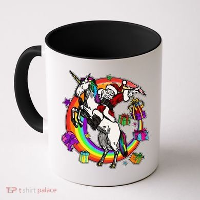 Christmas Dabbing Santa Riding Unicorn Coffee Mug