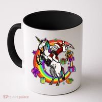 Christmas Dabbing Santa Riding Unicorn Coffee Mug thumb 0