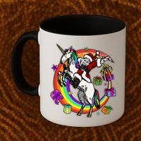 Christmas Dabbing Santa Riding Unicorn Coffee Mug thumb 2