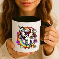 Christmas Dabbing Santa Riding Unicorn Coffee Mug thumb 3