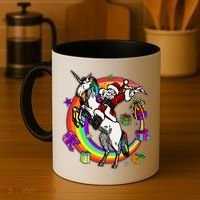Christmas Dabbing Santa Riding Unicorn Coffee Mug thumb 4