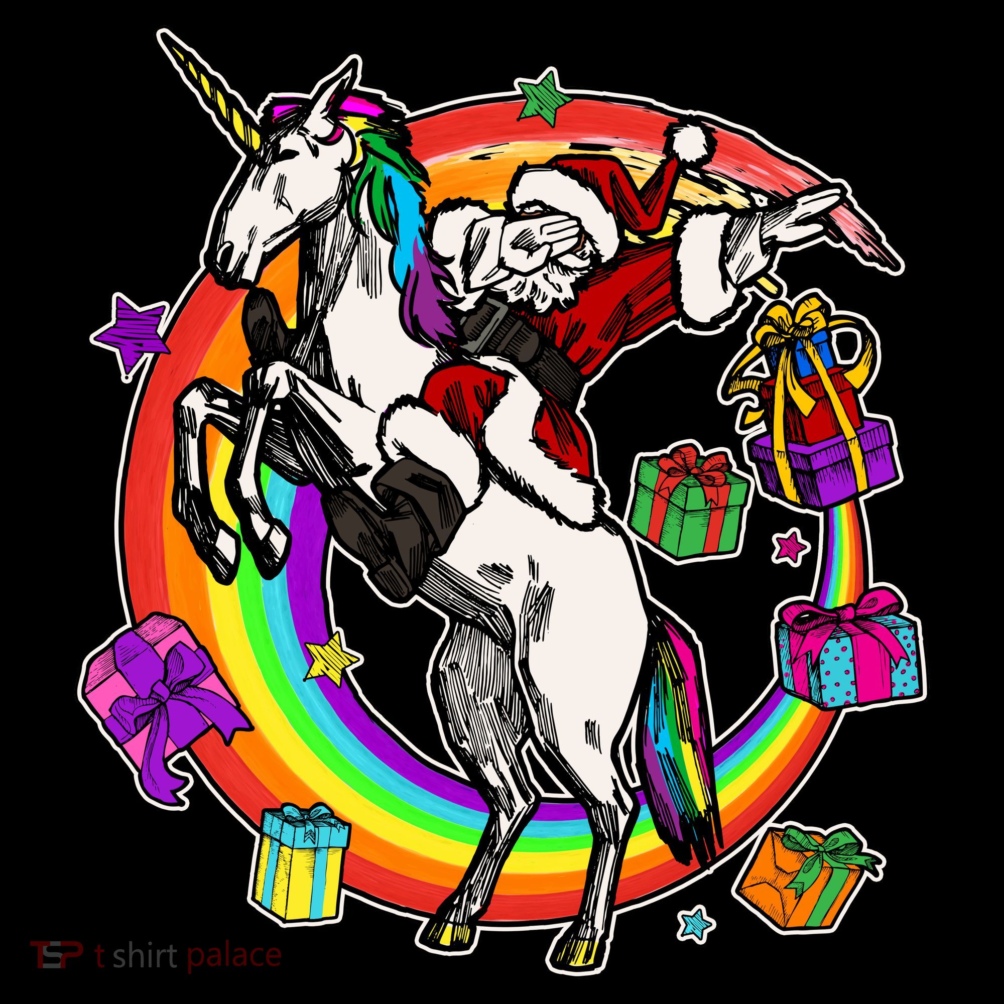 Christmas Dabbing Santa Riding Unicorn Coffee Mug