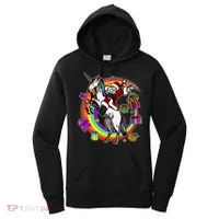 Christmas Dabbing Santa Riding Unicorn Women's Hoodie thumb 0