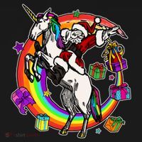 Christmas Dabbing Santa Riding Unicorn Women's Hoodie thumb 2