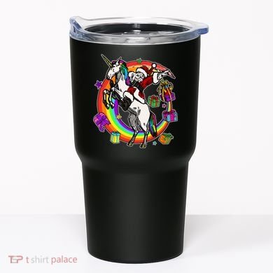 Christmas Dabbing Santa Riding Unicorn Tumbler