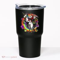 Christmas Dabbing Santa Riding Unicorn Tumbler thumb 0
