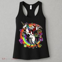 Christmas Dabbing Santa Riding Unicorn Women's Tank Top thumb 3