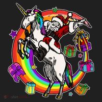 Christmas Dabbing Santa Riding Unicorn Hat thumb 2