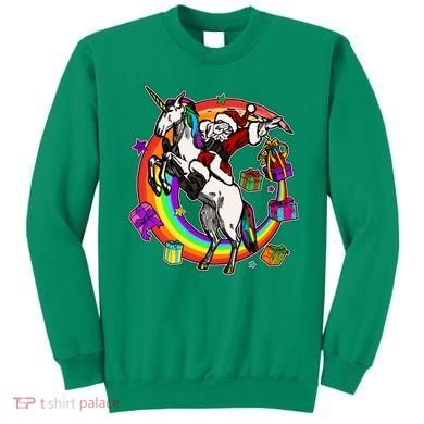 Christmas Dabbing Santa Riding Unicorn Sweatshirt