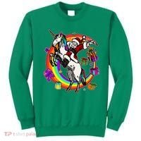 Christmas Dabbing Santa Riding Unicorn Sweatshirt thumb 0