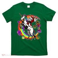Christmas Dabbing Santa Riding Unicorn T-Shirt thumb 0