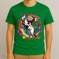 Christmas Dabbing Santa Riding Unicorn T-Shirt thumb 3
