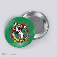 Christmas Dabbing Santa Riding Unicorn Button thumb 0