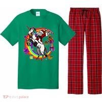 Christmas Dabbing Santa Riding Unicorn Pajama Set thumb 0