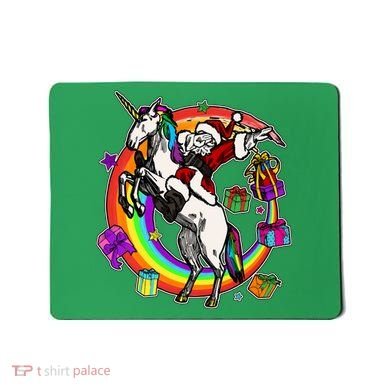 Christmas Dabbing Santa Riding Unicorn Mousepad