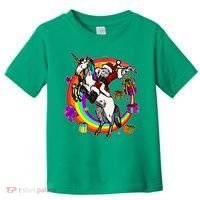 Christmas Dabbing Santa Riding Unicorn Toddler T-Shirt thumb 0