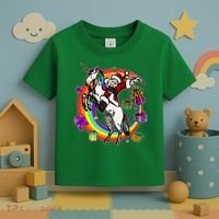 Christmas Dabbing Santa Riding Unicorn Toddler T-Shirt thumb 3