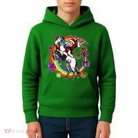 Christmas Dabbing Santa Riding Unicorn Kids Hoodie thumb 4