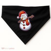 Christmas Dabbing Snowman USA-Made Doggie Bandana thumb 0
