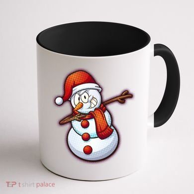 Christmas Dabbing Snowman Coffee Mug back