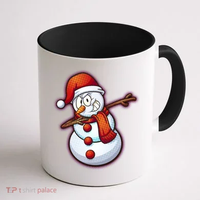 Christmas Dabbing Snowman Coffee Mug back