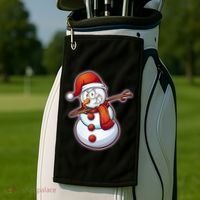 Christmas Dabbing Snowman Golf Towel thumb 2
