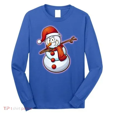 Christmas Dabbing Snowman Long Sleeve Shirt