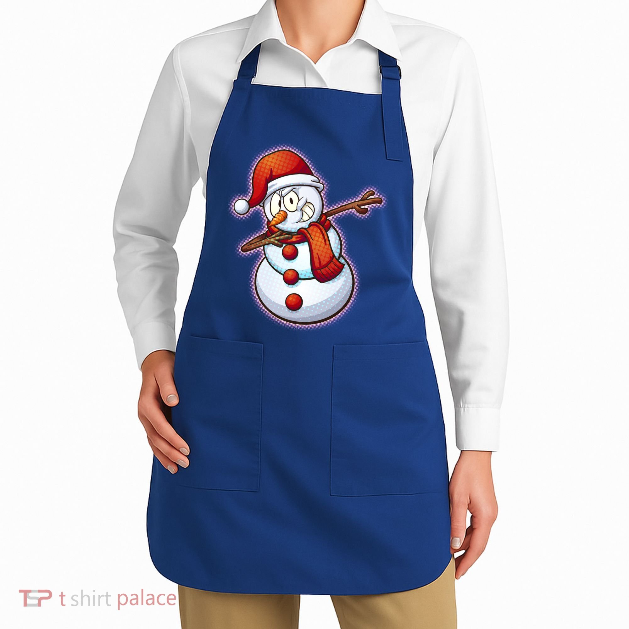 Christmas Dabbing Snowman Apron