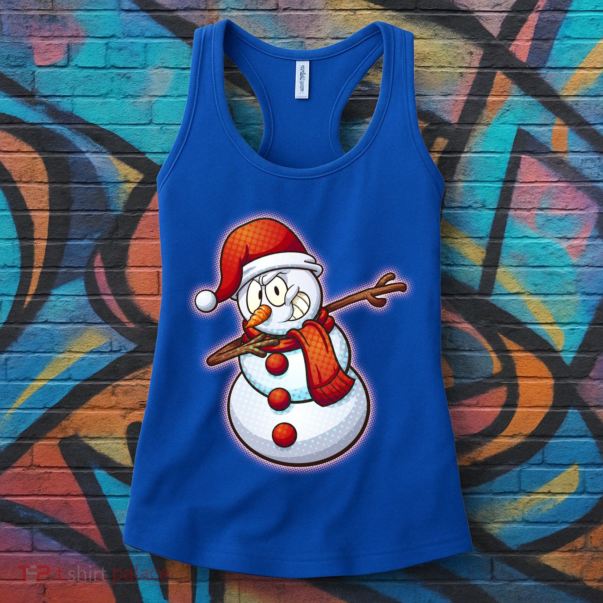 Christmas Dabbing Snowman Women's Tank Top