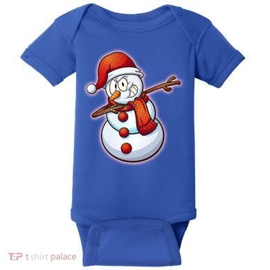 Christmas Dabbing Snowman Baby Bodysuit
