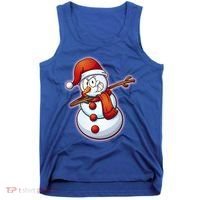 Christmas Dabbing Snowman Tank Top thumb 0