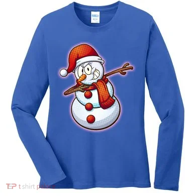 Christmas Dabbing Snowman Women's Long Sleeve Shirt