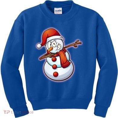 Christmas Dabbing Snowman Kids Sweatshirt