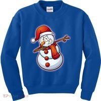 Christmas Dabbing Snowman Kids Sweatshirt thumb 0