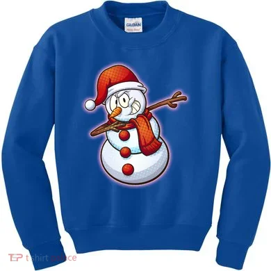 Christmas Dabbing Snowman Kids Sweatshirt