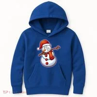 Christmas Dabbing Snowman Kids Hoodie thumb 0