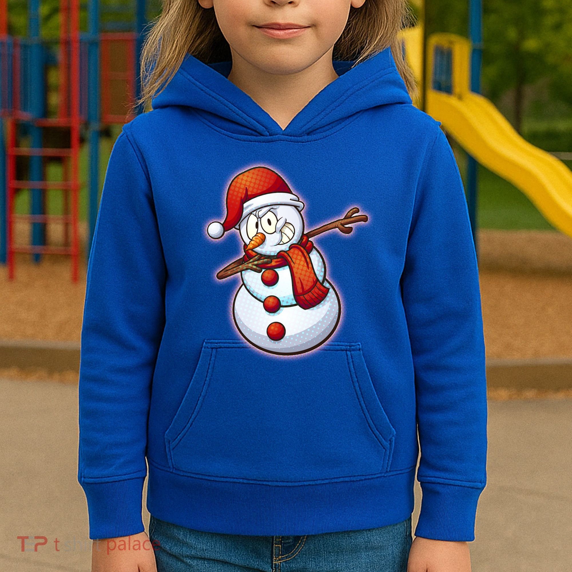 Christmas Dabbing Snowman Kids Hoodie