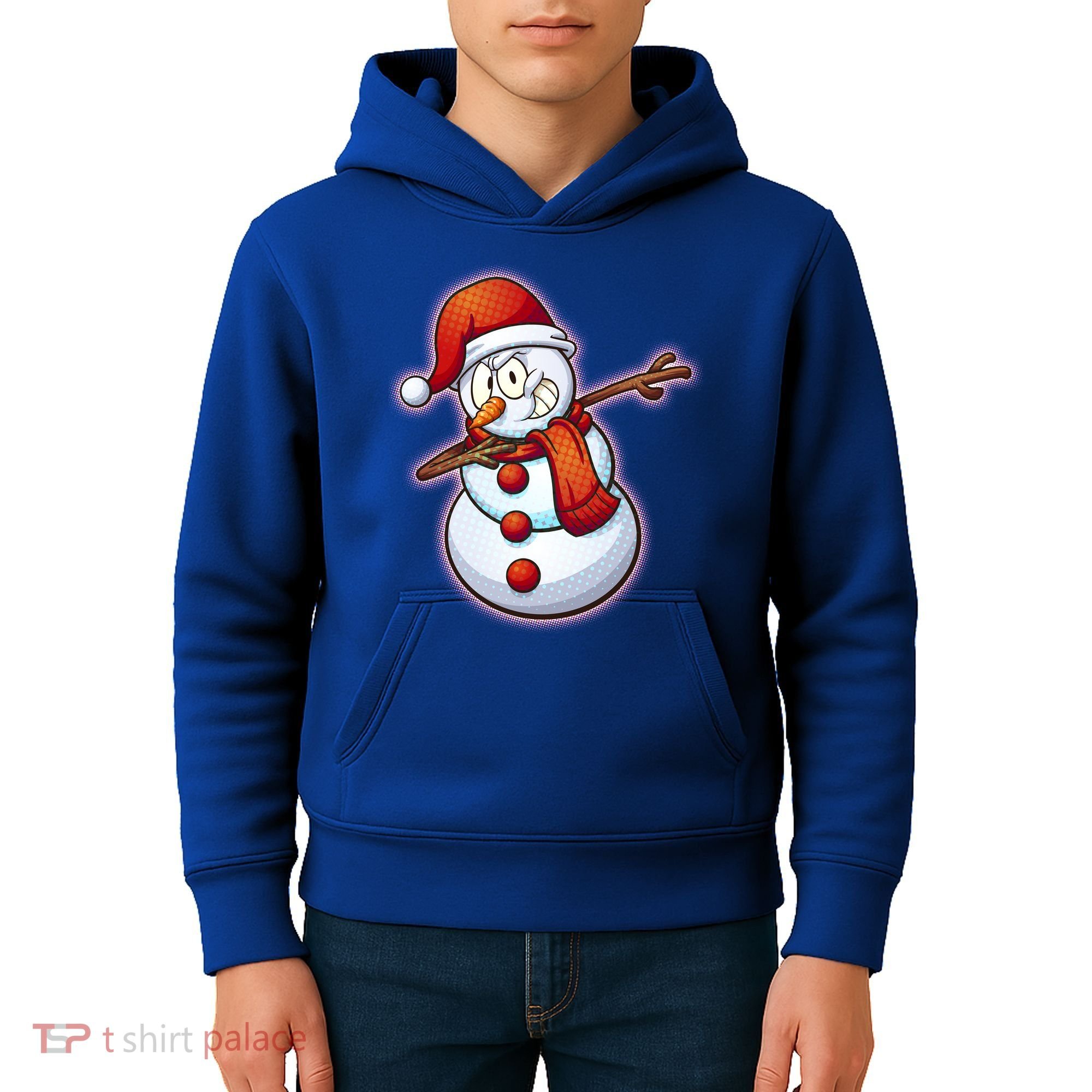 Christmas Dabbing Snowman Kids Hoodie