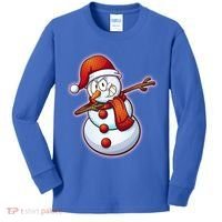 Christmas Dabbing Snowman Kids Long Sleeve Shirt thumb 0