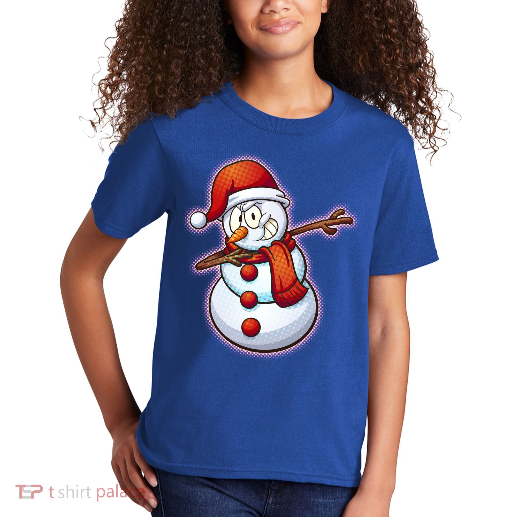 Christmas Dabbing Snowman Kids T-Shirt