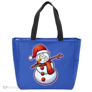 Christmas Dabbing Snowman Tote Bag