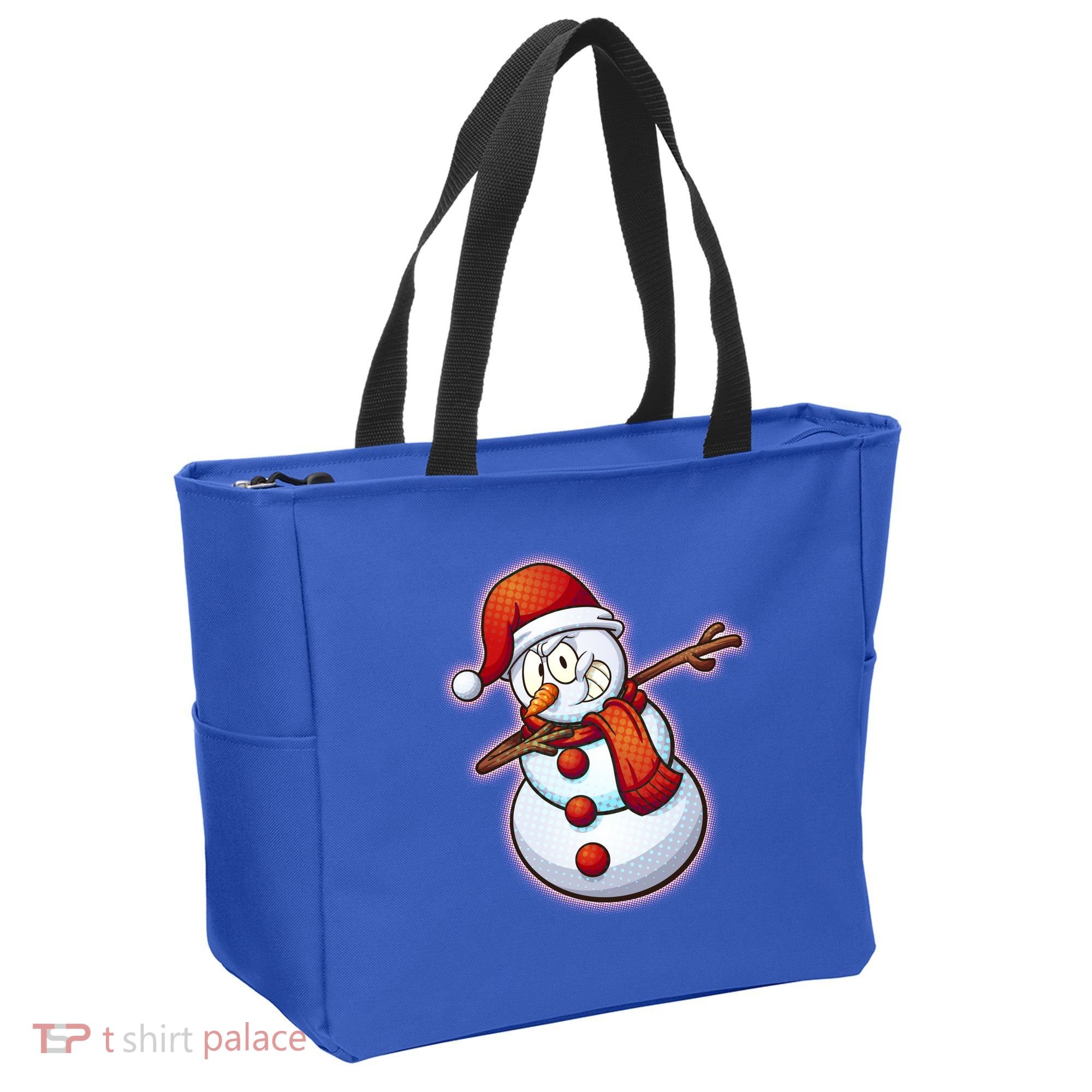 Christmas Dabbing Snowman Tote Bag