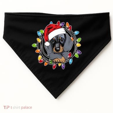 Christmas Dachshund Lights USA-Made Doggie Bandana