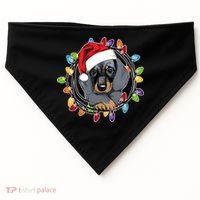 Christmas Dachshund Lights USA-Made Doggie Bandana thumb 0