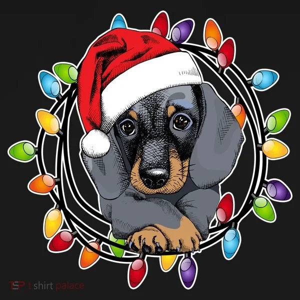 Christmas Dachshund Lights Bucket Hat